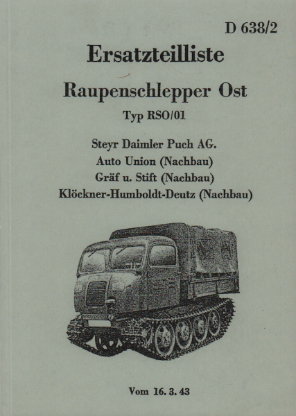 Steyr Raupenschlepper Ost, RS 0/01, Ersatzteilkatalog