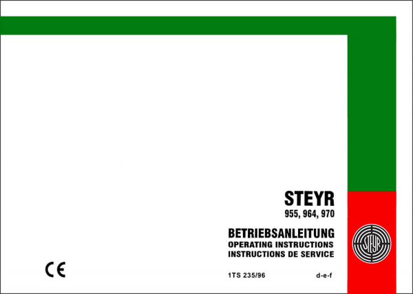 Steyr 955 955a 964 964a 970a Traktor Betriebsanleitung