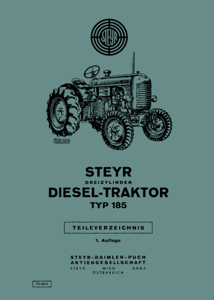 Steyr Dreizylinder Diesel-Traktor Typ 185, Teileverzeichnis