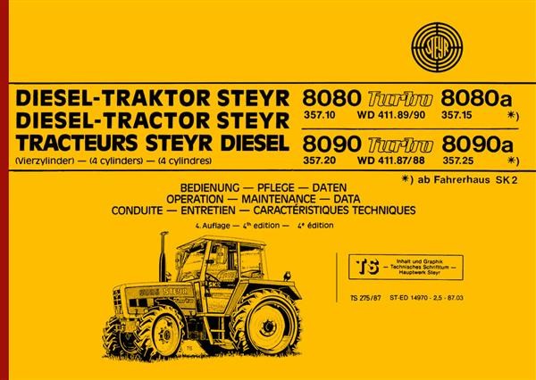 Steyr 8080 8080a 8090 8090a Traktor Betriebsanleitung