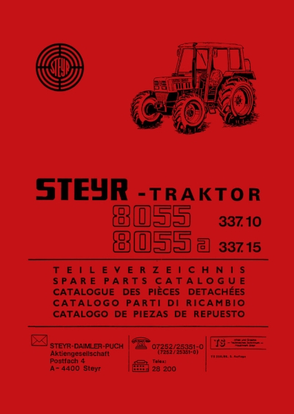 Steyr 8055 und 8055a Traktor Ersatzteilkatalog