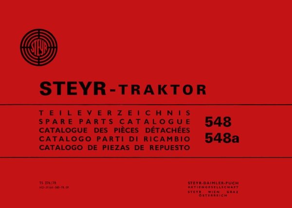 Steyr 548 und 548a Traktor Ersatzteilkatalog