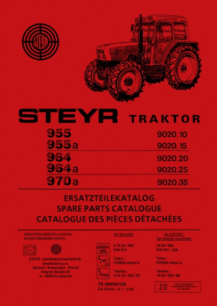 Steyr 955, 955a, 964, 964a und 970a Ersatzteilkatalog
