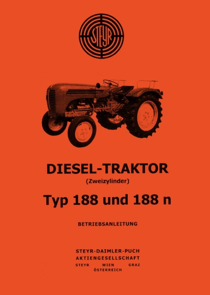 Steyr 188 und 188n Traktor Betriebsanleitung