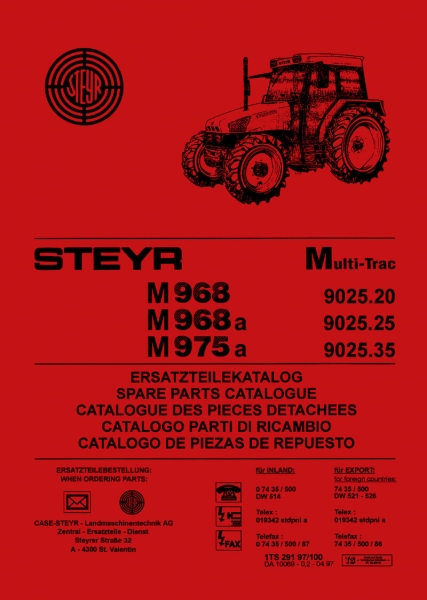 Steyr Multi-Trac M968 M968a M975a Ersatzteilkatalog