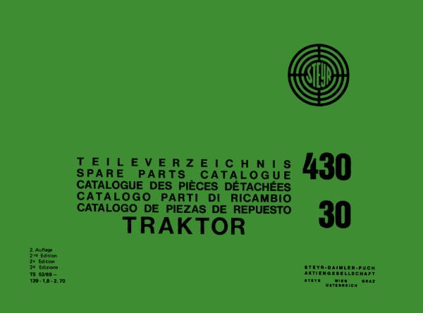 Steyr Traktor 430 und 30 Teileverzeichnis