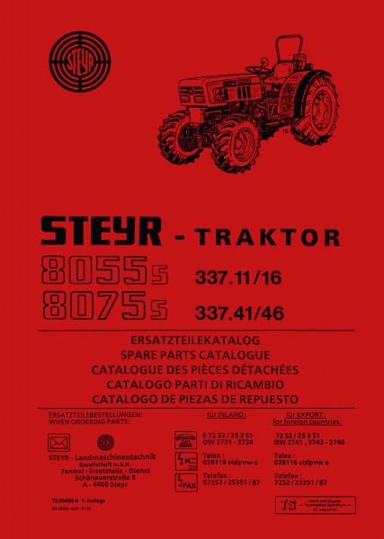 Steyr 8055s und 8075s Ersatzteilekatalog