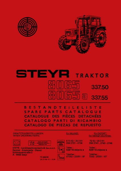 Steyr 8065 und 8065a Bestandteilliste