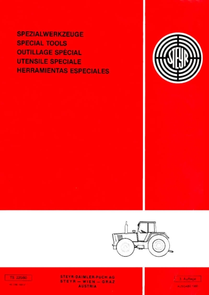 Steyr Spezialwerkzeuge für Traktoren - Ausgabe 1980
