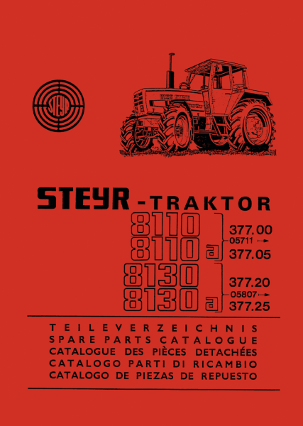 Steyr Traktor 8110, 8110a, 8130 und 8130a Teileverzeichnis