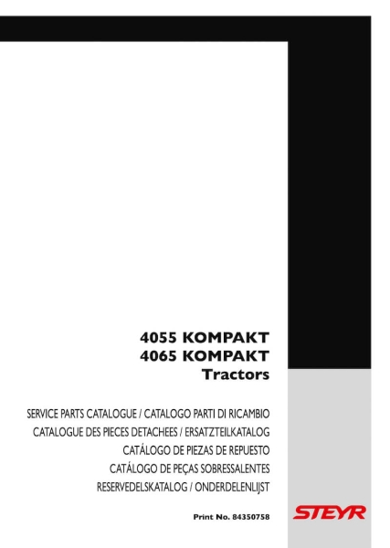 Steyr 4055 und 4065 Kompakt Traktor Ersatzteilkatalog