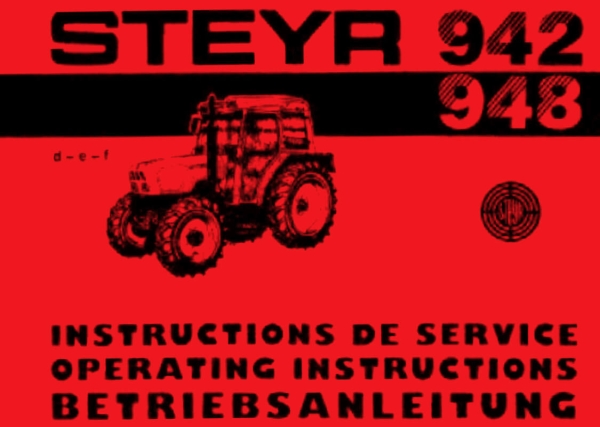 Steyr 942 und 948 Traktor Betriebsanleitung