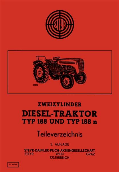 Steyr 188 und 188n Traktor Ersatzteilkatalog
