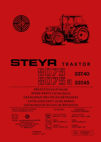 Steyr 8075 und 8075a Ersatzteilkatalog