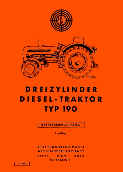 Steyr 190 Traktor Betriebsanleitung